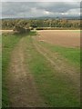 Public footpath descending towards the A48 between Redhill Roundabout and Stormy Down