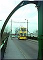 SZ1492 : Bournemouth trolleybus on Tuckton Bridge, 1966 by Alan Murray-Rust