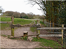 SO9095 : Stile and footpath to Goldthorn Park in Wolverhampton by Roger  Kidd