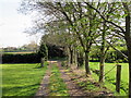 SO9674 : Footpath looking back to Woodrow Lane, Lydiate Ash by Roy Hughes