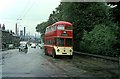 SE1314 : Huddersfield trolleybus 595 approaching Lockwood terminus, 1966 by Alan Murray-Rust