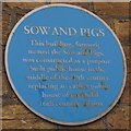 Blue plaque at the former Sow and Pigs public house