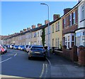 Row of houses alongside a bend in Redland Street, Newport