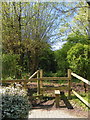 Stile leading to footpath crossing on the A3