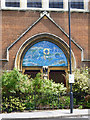 TQ2279 : Church doorway, Paddenswick Road, W6 by Robin Webster