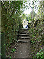 SE1125 : Steps up to Halifax Old Road, Hipperholme by Humphrey Bolton