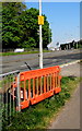 ST3090 : Yellow Neighbourhood Watch Area sign, Malpas Road, Newport by Jaggery