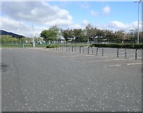 J3730 : Empty car and bus park at Donard Park, Newcastle by Eric Jones