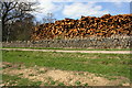 Pile of logs beside track to Low Coalsgarth Farm