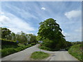 Lane junction near Acton Scott