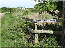NZ3374 : Sign, Brier Dene Farm, Hartley Lane by Geoff Holland