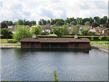 SU6452 : Boating lake - Eastrop Park by Mr Ignavy