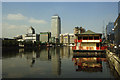 Millwall Inner Dock and view to Canary Wharf