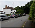 North along a minor road through Llanfrynach, Powys