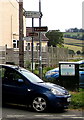 Direction and distance signs, Llanfrynach, Powys