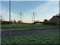 Open ground and power lines north of Field Lane, Woodgate