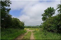 TL1299 : Bridleway from Milton Park approaching Helpston Road by Tim Heaton