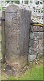 SE2370 : Fine Sandstone gatepost in Grantley with a Benchmark on by Matthew Hatton