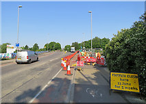 TL4759 : Newmarket Road: work on The Chisholm Trail by John Sutton