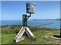SM9439 : Gas beacon above Fishguard Bay by Alan Hughes