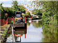 Canal towpath maintenance in Penkridge, Staffordshire