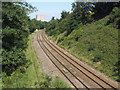 Railway west of Heights Way footbridge, Armley