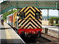 SX5994 : Dartmoor Railway train, Okehampton station by Chris Allen