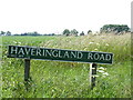 TG1520 : Haveringland Road sign by Geographer