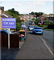 Hathways purple signs, Rowan Way, Malpas, Newport