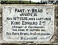 Pant y Brad plaque