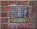 TQ3381 : Aldgate : Toynbee Hall clock tower plaque by Jim Osley