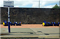 Barry the barrel at Lockerbie railway station