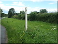 Passing place marker on Woldgate, east of Kilham