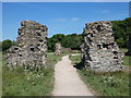 Path through the ruins of Grace Dieu Priory