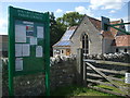 Parish notice board and village hall