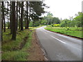 Road (A97) entering Logie Coldstone