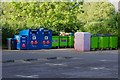 SP2512 : Recycling area in Guildenford Car Park, Burford, Oxon by P L Chadwick