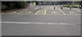 Yellow marked area in Old Mill Car Park, Pontypool