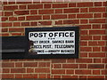 Sign on the wall of the Old Post Office, Alderton