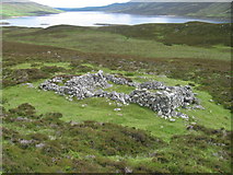 NN6665 : Ruin at end of Loch Errochty by Chris Wimbush