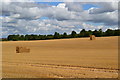 SU1834 : Haystacks in field below Figsbury Ring by David Martin