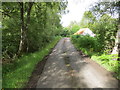 Glen Garry -Track beside building in woodland at Tornacarry