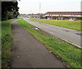 West along Duffryn Drive pavement and road, Newport