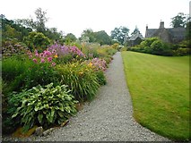 NS3478 : Border, walled garden, Geilston Garden by Richard Sutcliffe