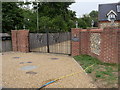 Gated entrance to dwellings