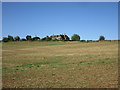 Stubble field and school, Llangattock-Vibon-Avel