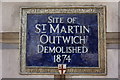 St Martin Outwich plaque on Threadneedle Street