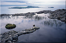 NM4584 : Lochan on the ridge of An Sgùrr, Isle of Eigg by Julian Paren