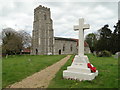 TM2954 : Pettistree War Memorial beside the church path by Adrian S Pye