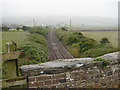 Looking south over the Cambrian Coast railway line